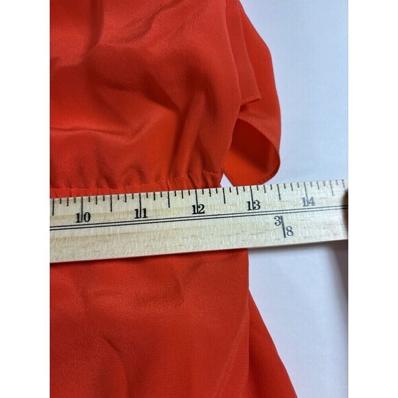 Rebecca Taylor Halter Mini Dress Bright Red Orange 2 Strappy Keyhole Neckline - Picture 8 of 13